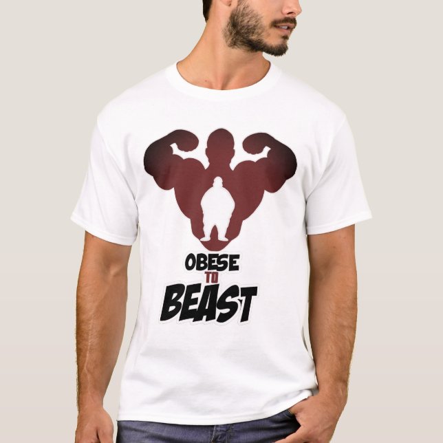 Camiseta Obeso ao poder da malhação do animal às pessoas (Frente)