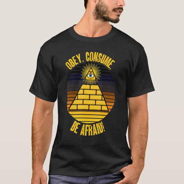 Camiseta Obey Consume Be Afraid Paranoia Propaganda Fear Py (Frente)