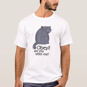 Camiseta Obey? Você É Kitten? Grochy Cat Funny