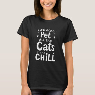 Camiseta OBJETIVO DE VIDA Acariciar TODOS Os Gatos E DESCAN