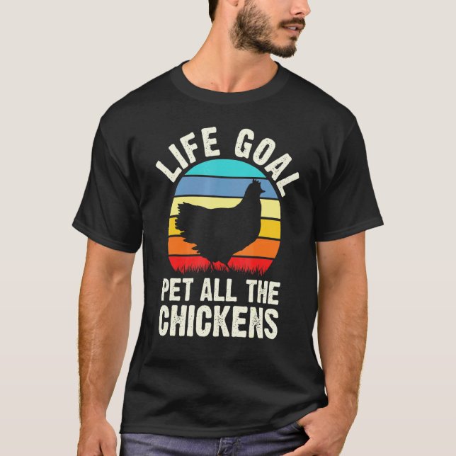Camiseta Objetivo de Vida de Frango Acariciar Todos os Fran (Frente)