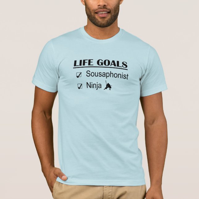 Camiseta Objetivos da vida de Ninja do Sousaphone (Frente)