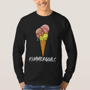 Camiseta Objetivos de Verão Festa de Sorvete das Mulheres