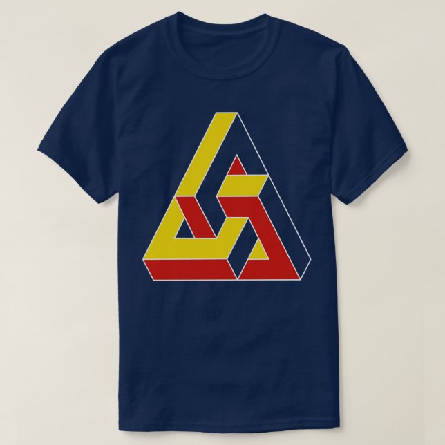 Camiseta Objeto triangular 3D impossível (Frente do Design)