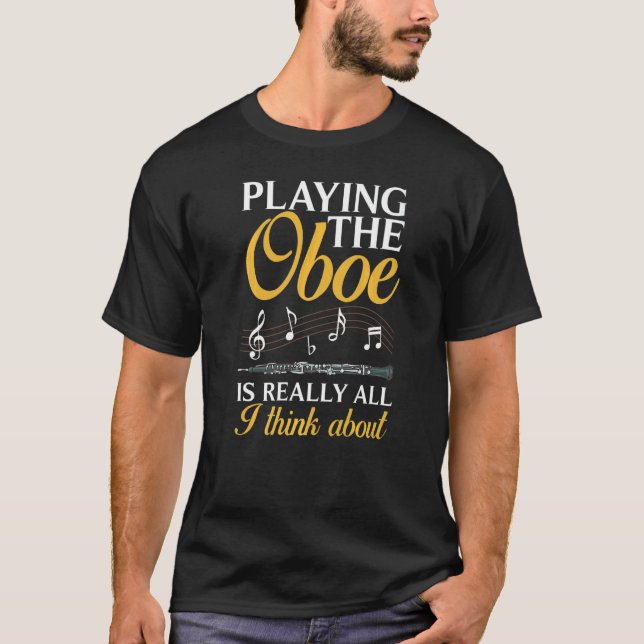 Camiseta Oboe Instrumento Music Player Lesson Obois (Frente)