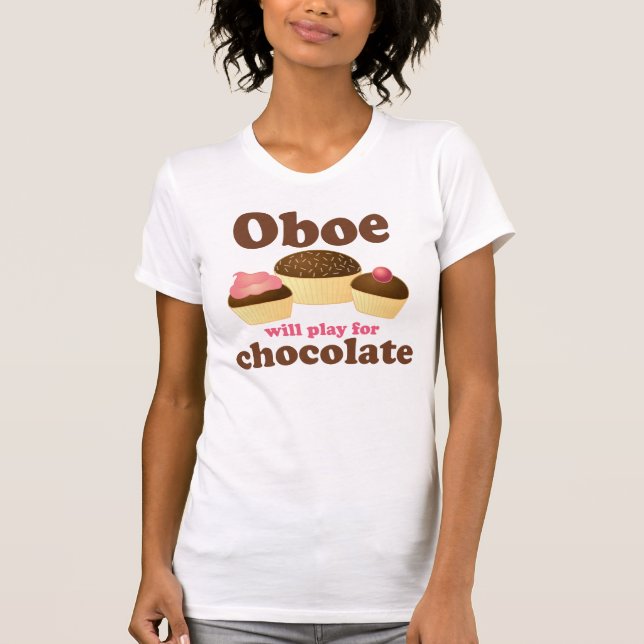 Camiseta Oboe jogará para o chocolate (Frente)