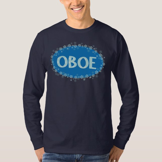 Camiseta Oboe Winter Snowflakes (Frente)