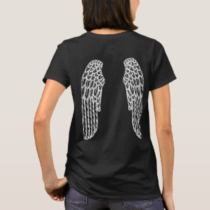 Camiseta obra de arte de fantasia com asas de Anjo Branco