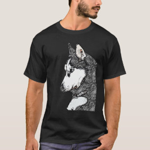 Camiseta obras de arte com impressão de cachorro Husky rost