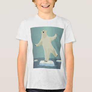 Camiseta Obras de Arte do Urso Polar em Equilíbrio no Icebe