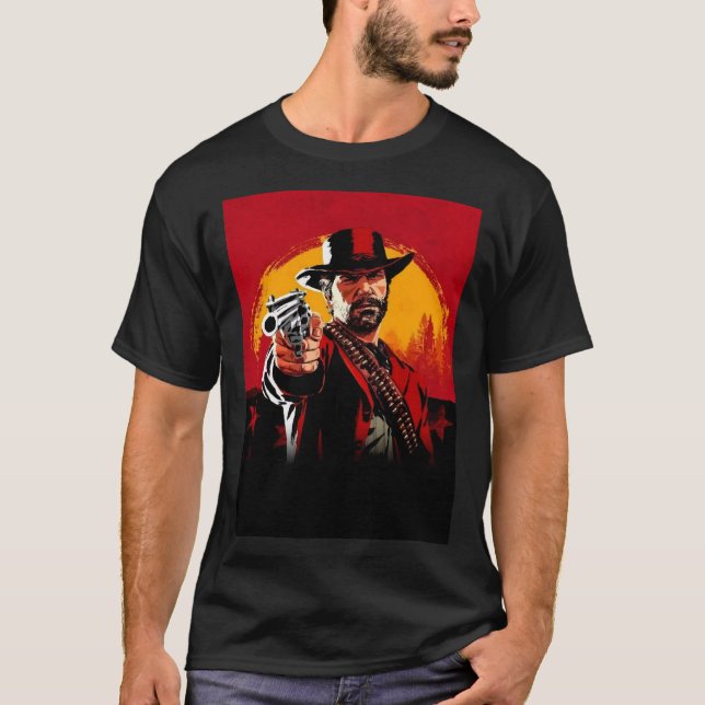 Camiseta obras de arte incríveis no rdr 1 e 2 jogos online (Frente)