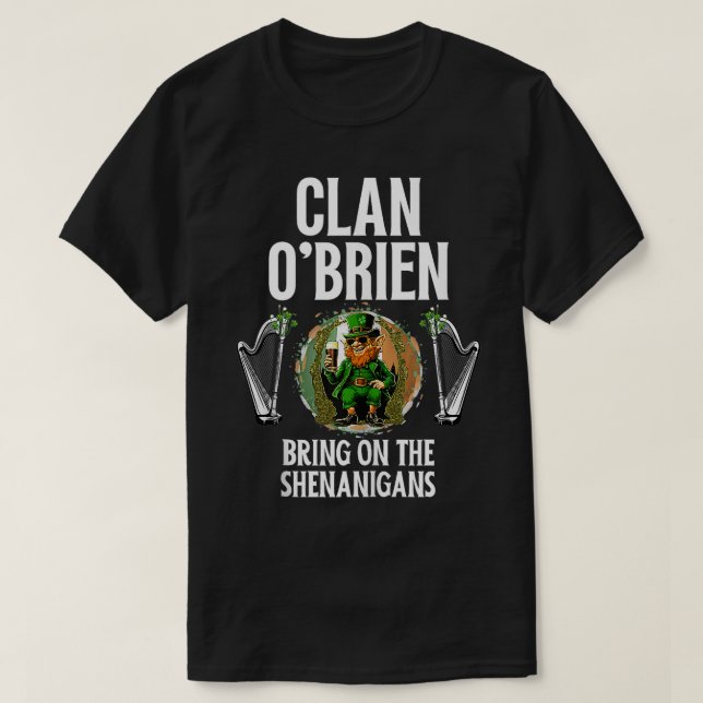 Camiseta OBrien Clan St Patricks Day Ireland Family Name Pa (Frente do Design)