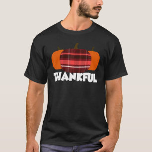 Camiseta Obrigado Ação de Graças Pumpkin Flannel