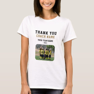 Camiseta Obrigado Coach Equipe Nome Mulher Foto