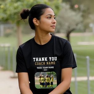 Camiseta Obrigado Coach Equipe Nome Mulher Foto