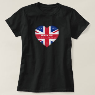 Camiseta Obrigado Coração, em memória da Rainha Elizabeth