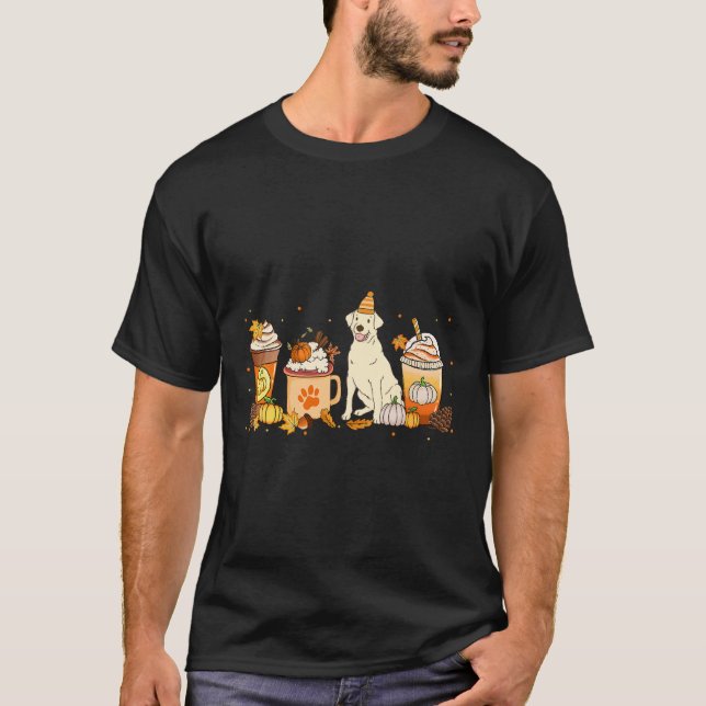 Camiseta Obrigado De Pumpkin De Café Do Retriever (Frente)