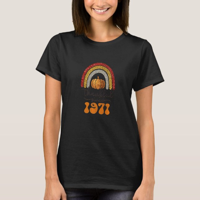Camiseta Obrigado Desde 1971, Aniversário Da Retro Rainbow  (Frente)