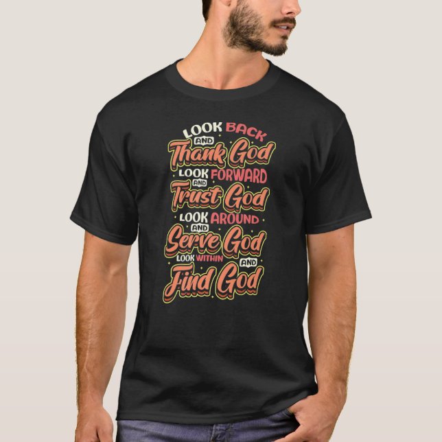 Camiseta Obrigado Deus Confie em Deus Encontre Deus Religio (Frente)