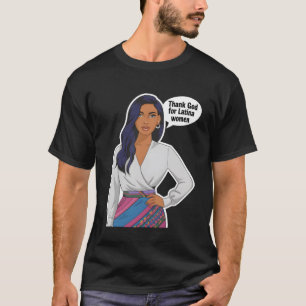 Camiseta Obrigado Deus Para As Mulheres Latina
