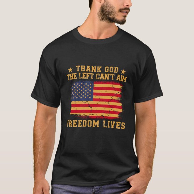 Camiseta Obrigado Deus que a Esquerda não consegue almejar  (Frente)