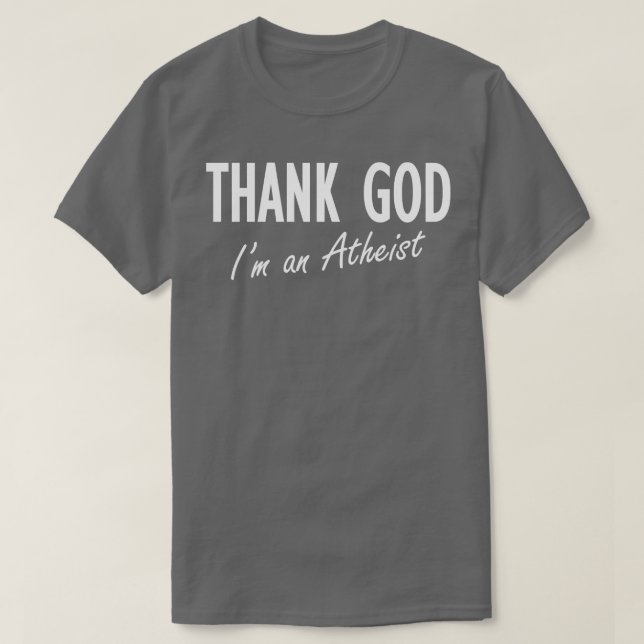 Camiseta Obrigado Deus Sou Ateísta (Frente do Design)