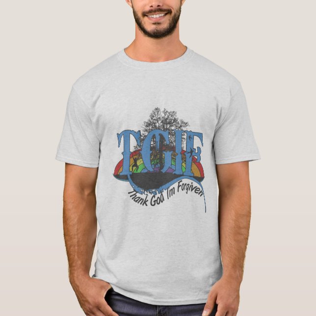 Camiseta Obrigado Deus, sou perdoado pelo TGIF (Frente)