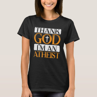 Camiseta Obrigado Deus, sou um ateu anti-religioso agnóstic