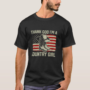 Camiseta Obrigado Deus sou uma garota ocidental do campo Vi