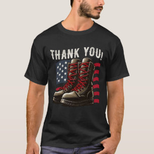 Camiseta Obrigado Dia dos Veteranos do Exército dos EUA
