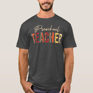 Camiseta Obrigado do professor da pré-escola Leopardo queda