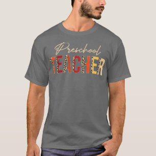 Camiseta Obrigado do professor da pré-escola Leopardo queda