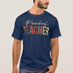 Camiseta Obrigado do professor da pré-escola Leopardo queda