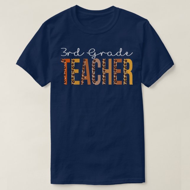 Camiseta obrigado do Professor Leopardo do do 3º ano Queda  (Frente do Design)