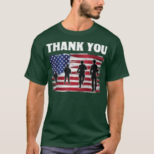 Camiseta Obrigado Exército Americano Bandeira Orgulhosa Pai