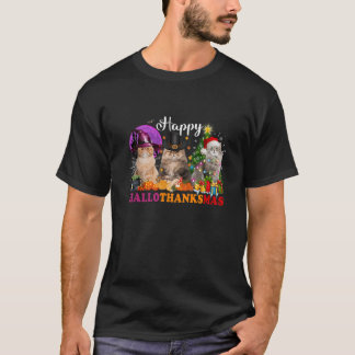 Camiseta Obrigado Feliz de Natal do Cat Halloween
