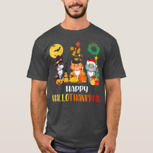 Camiseta Obrigado Feliz de Natal do Cat Halloween