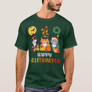 Camiseta Obrigado Feliz de Natal do Cat Halloween