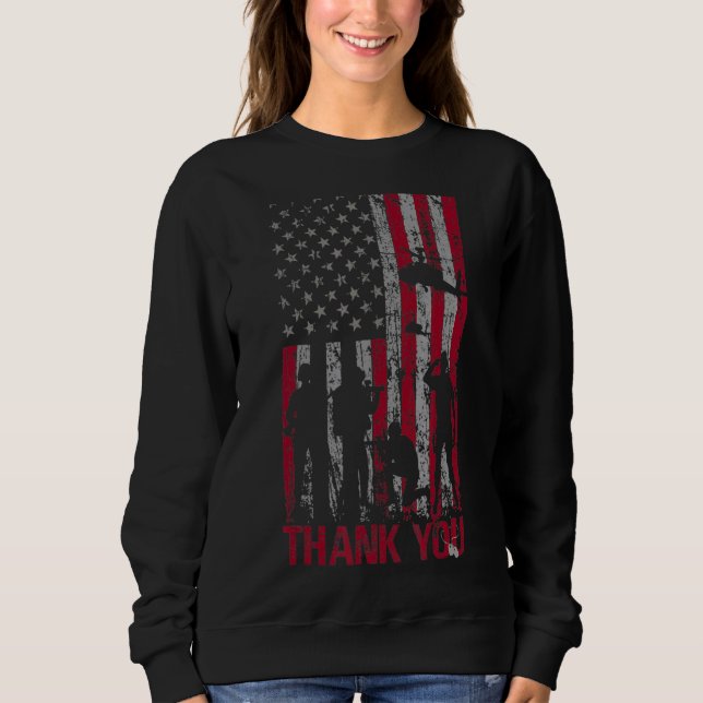 Camiseta Obrigado Memorial Day Veteran Militar Flag Ameri (Frente)