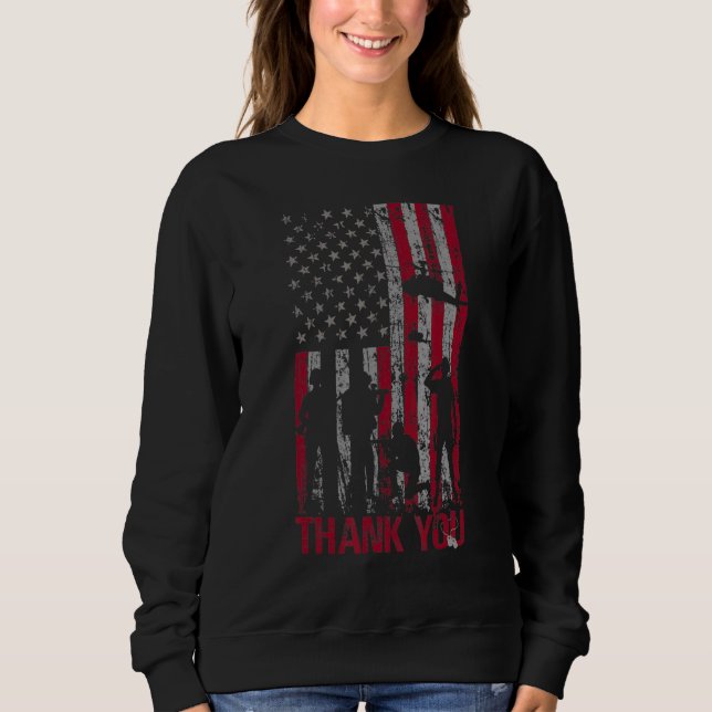Camiseta Obrigado Memorial Day Veteran Militar Flag Ameri (Frente)