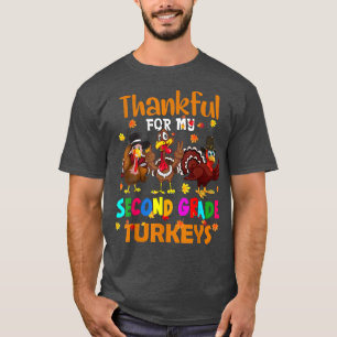 Camiseta Obrigado pelo meu segundo ano, Turkeys, outono
