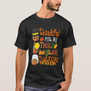 Camiseta Obrigado pelo meu terceiro ano, Turkeys, Ação de G