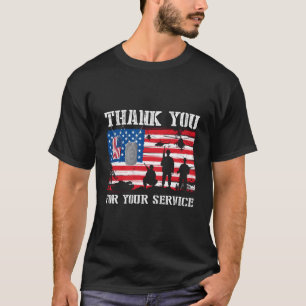 Camiseta Obrigado Pelo Seu Serviço De Bandeira Americana