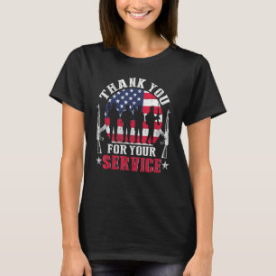 Camiseta Obrigado Pelo Seu Serviço De Veteranos Patrióticos