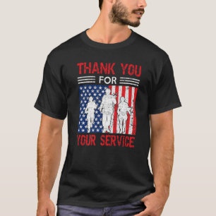 Camiseta Obrigado pelos seus serviços Dia dos Veteranos Pat