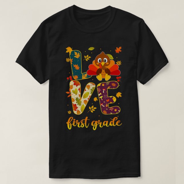 Camiseta Obrigado Professor de 1º ano de amor (Frente do Design)