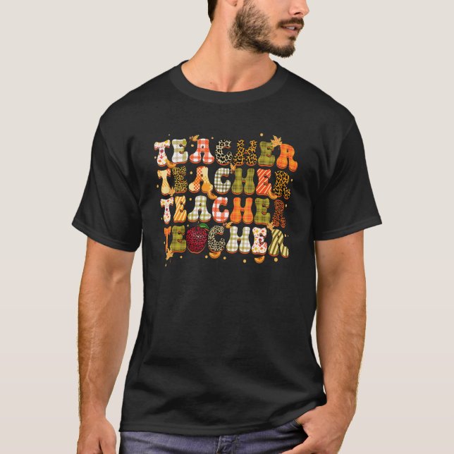 Camiseta Obrigado Professora Apreciação Leopard Vintage Sty (Frente)