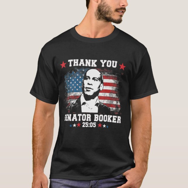 Camiseta Obrigado Senador Cory Booker 25 horas (Frente)