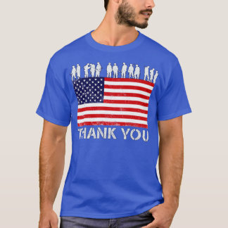 Camiseta Obrigado Soldier Patriotic American Flag
