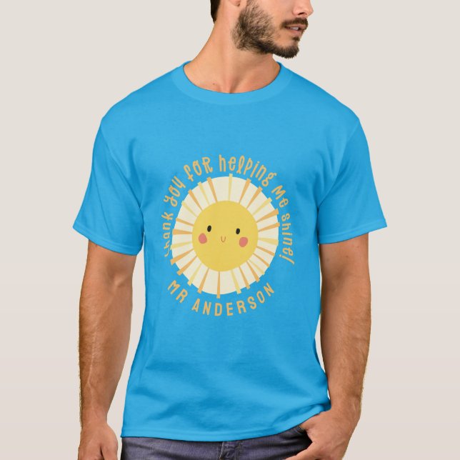 Camiseta Obrigado sunshine você professora elegante moderna (Frente)